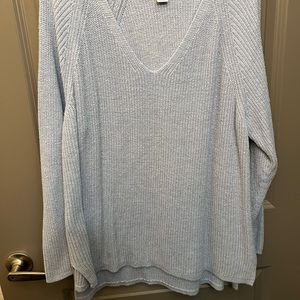 V Neck Baby Blue Sweater